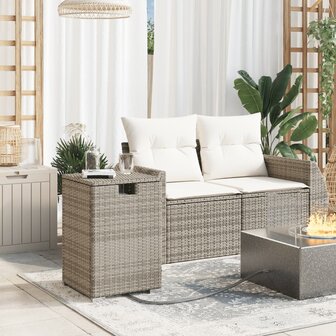 Afdekkast voor propaangasfles 40x40x60 cm Poly Rattan grijs