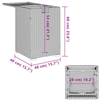 Afdekkast voor propaangasfles 40x40x60 cm Poly Rattan grijs