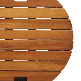 Tuinbijzettafels 2 st met houten blad poly rattan grijs