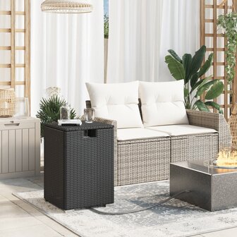 Afdekkast voor propaangasfles 40x40x60 cm Poly Rattan zwart