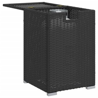 Afdekkast voor propaangasfles 40x40x60 cm Poly Rattan zwart