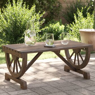 Tuintafel 90X50X40 Cm Massief Vurenhout Donkerbruin