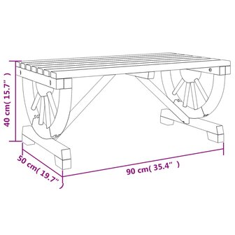Tuintafel 90X50X40 Cm Massief Vurenhout Donkerbruin