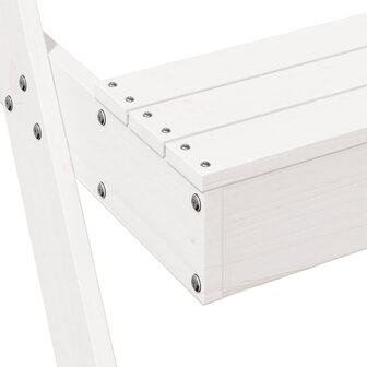 Picknicktafel met zandbak voor kinderen massief grenenhout wit