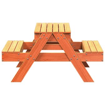 Picknicktafel met zandbak voor kinderen grenenhout wasbruin