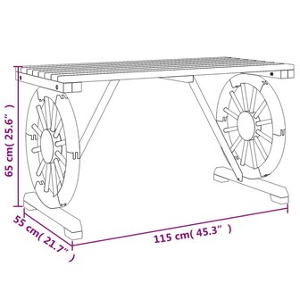 Tuintafel 115x55x65 cm massief vurenhout