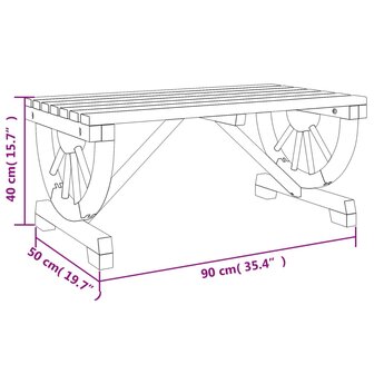 Tuintafel 90x50x40 cm massief vurenhout