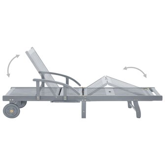 Ligbed massief acaciahout grijs