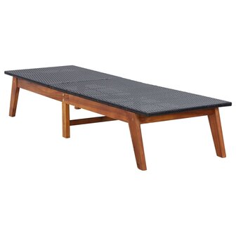 Ligbed poly rattan en massief acaciahout