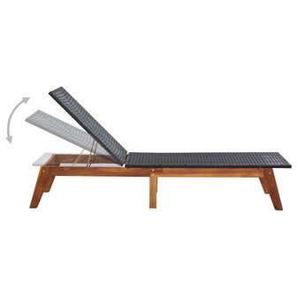 Ligbed poly rattan en massief acaciahout