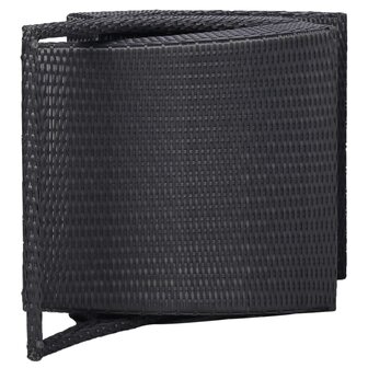 Ligbed met kussen poly rattan zwart