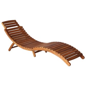 Ligbed met tafel massief acaciahout bruin