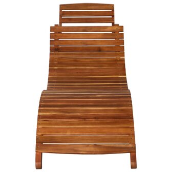 Ligbed met tafel massief acaciahout bruin
