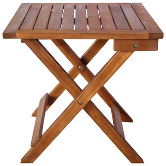 Ligbed met tafel massief acaciahout bruin