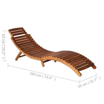Ligbed met tafel massief acaciahout bruin