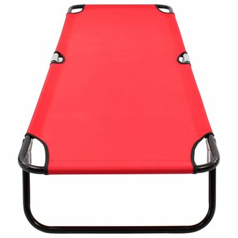 Ligbed inklapbaar staal rood