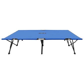 Ligbed 2-persoons inklapbaar staal blauw