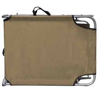 Ligbed inklapbaar met luifel aluminium taupe