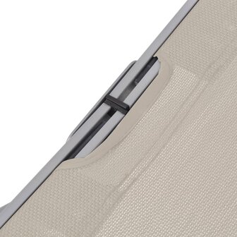 Ligbedden inklapbaar 2 st textileen cr&egrave;me