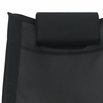 Ligbed met kussen textileen zwart