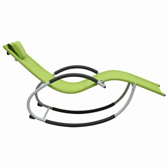 Ligbed met kussen textileen groen