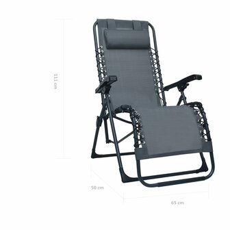 Terrasstoel inklapbaar textileen grijs