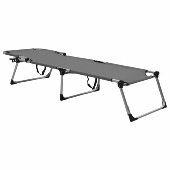 Ligbed extra hoog inklapbaar senior aluminium grijs