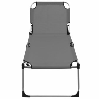 Ligbed extra hoog inklapbaar senior aluminium grijs