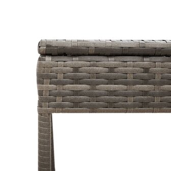 Ligbed met tafel en kussen poly rattan grijs