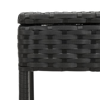 3-delige Ligbeddenset met kussens poly rattan zwart