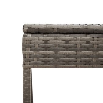 3-delige Ligbeddenset met kussens poly rattan grijs