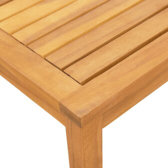Ligbed met tafel massief acaciahout en textileen grijs