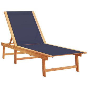 Ligbedden 2 st massief acaciahout en textileen blauw