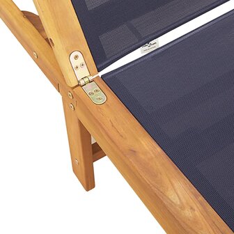 Ligbedden 2 st massief acaciahout en textileen blauw