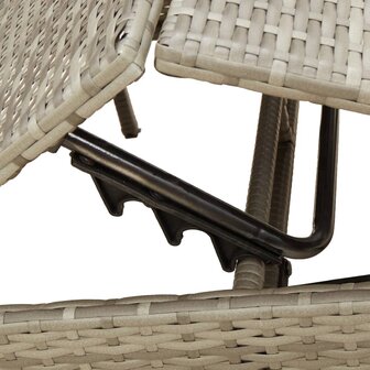 Ligstoelen 2 st met kussens poly rattan grijs