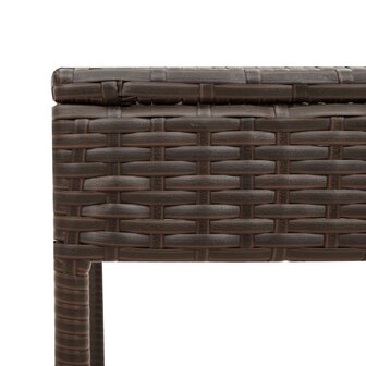 Ligstoelen 2 st met tafel poly rattan bruin (alleen VS)