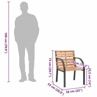 Tuinstoelen 2 st massief vurenhout