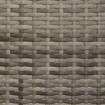 Tuinbank 3-zits met kussens poly rattan grijs