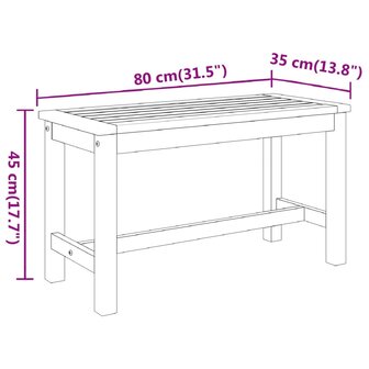 Tuinbank 80x35x45 cm massief acaciahout