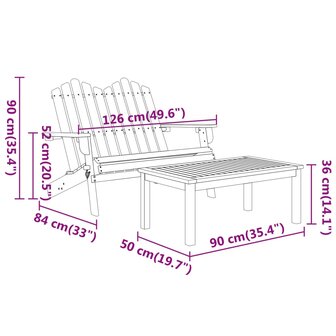 2-delige Loungeset Adirondack massief acaciahout