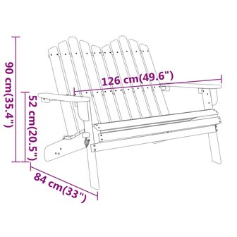 Tuinbank Adirondack 126 cm massief acaciahout