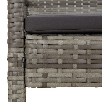 Tuinbank met kussen 105 cm poly rattan grijs