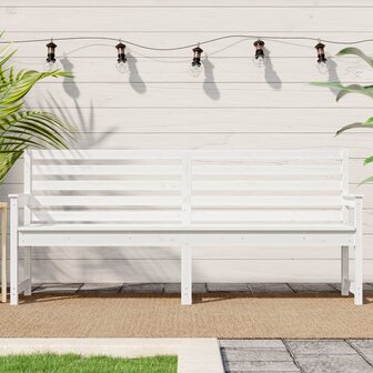 Tuinbank 203,5x48x91,5 cm massief grenenhout wit