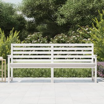 Tuinbank 203,5x48x91,5 cm massief grenenhout wit