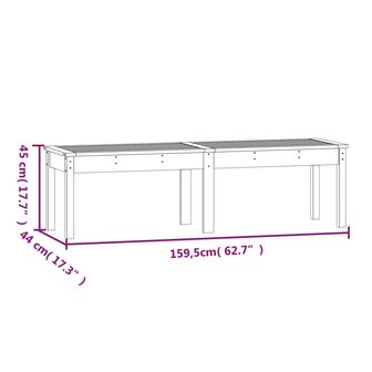 Tuinbank 2-zits 159,5x44x45 cm massief douglashout