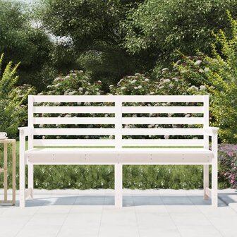 Tuinbank 159,5x48x91,5 cm massief grenenhout wit