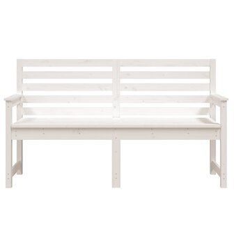 Tuinbank 159,5x48x91,5 cm massief grenenhout wit