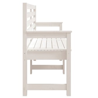 Tuinbank 159,5x48x91,5 cm massief grenenhout wit