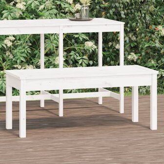 Tuinbank 109x44x45 cm massief grenenhout wit