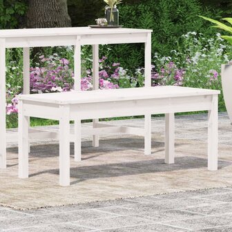 Tuinbank 109x44x45 cm massief grenenhout wit